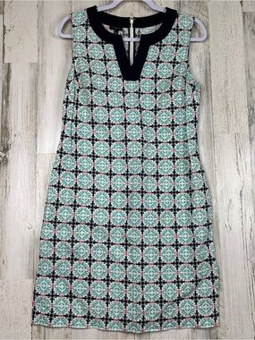 Talbots Linen Shift Dress Womens Size 8 Pastel Mint Coastal Garden Party Brunchy